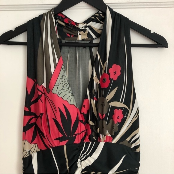 QED LONDON Floral Boho Maxi sleeveless dress empire waist Built in bra. Small - Picture 8 of 9